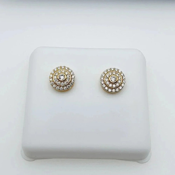 "14K Gold Plated Cubic Zircon Earrings, INUS1BR133 - Picture 5 of 9